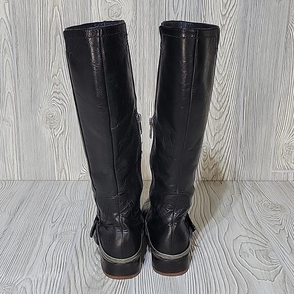 UGG Black Leather Tall Harness Boots Womens Size 5 - Picture 6 of 16